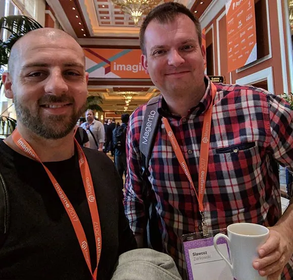 Armand and Slawosz during Magento event